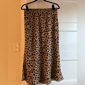 Gap Leopard/Cheetah Print Midi Skirt